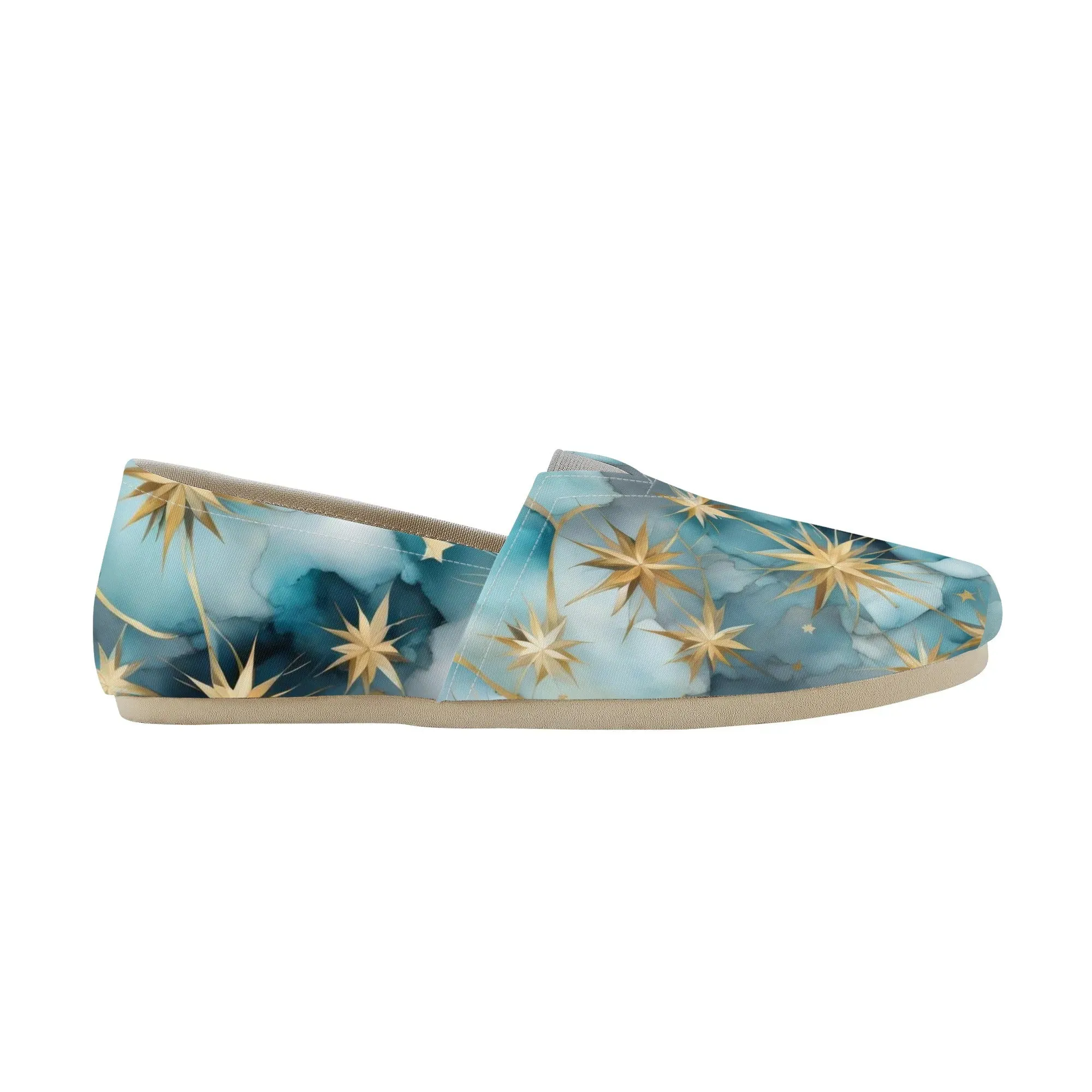 Light Turquoise Celestial Womens Casual Slip-On Shoes