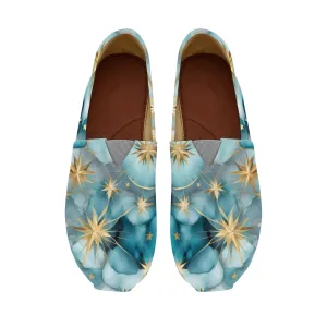Light Turquoise Celestial Womens Casual Slip-On Shoes