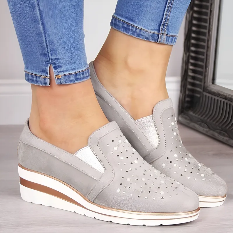 Lisa™ | Orthopedic Wedge Loafers with Rhinestones 1 1 FREE