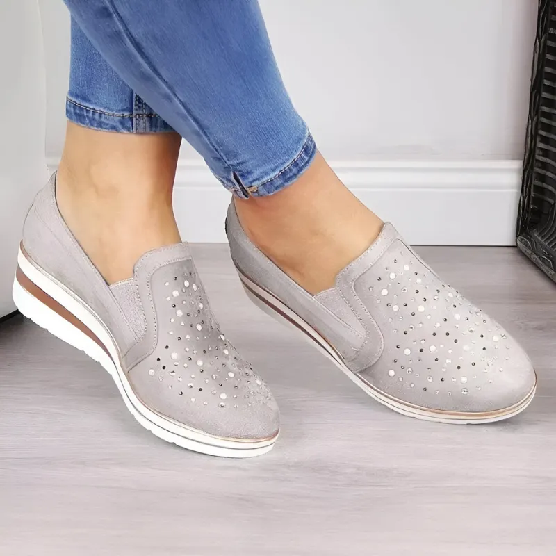 Lisa™ | Orthopedic Wedge Loafers with Rhinestones 1 1 FREE