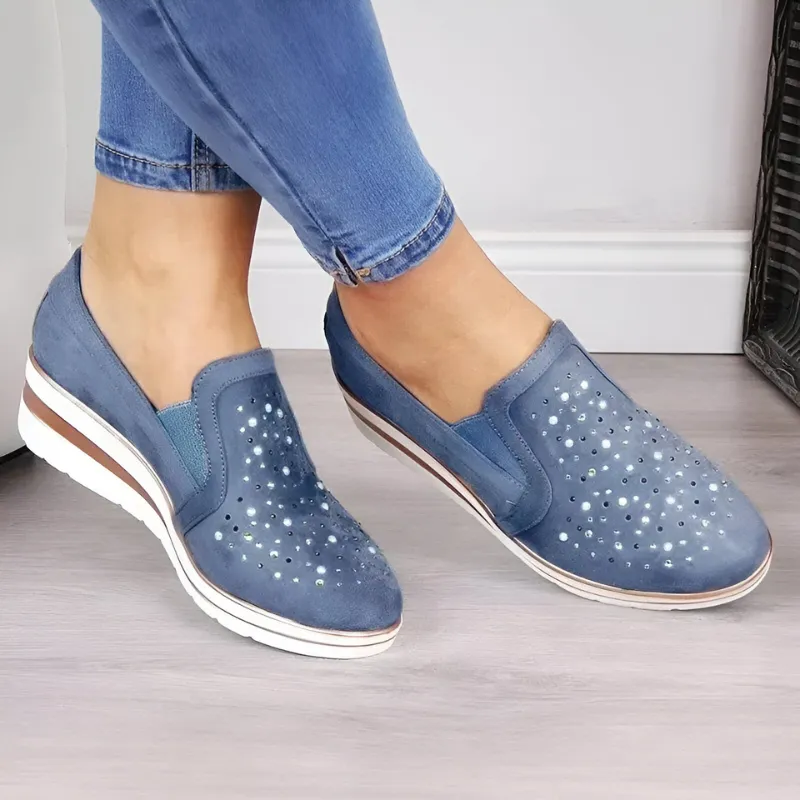 Lisa™ | Orthopedic Wedge Loafers with Rhinestones 1 1 FREE