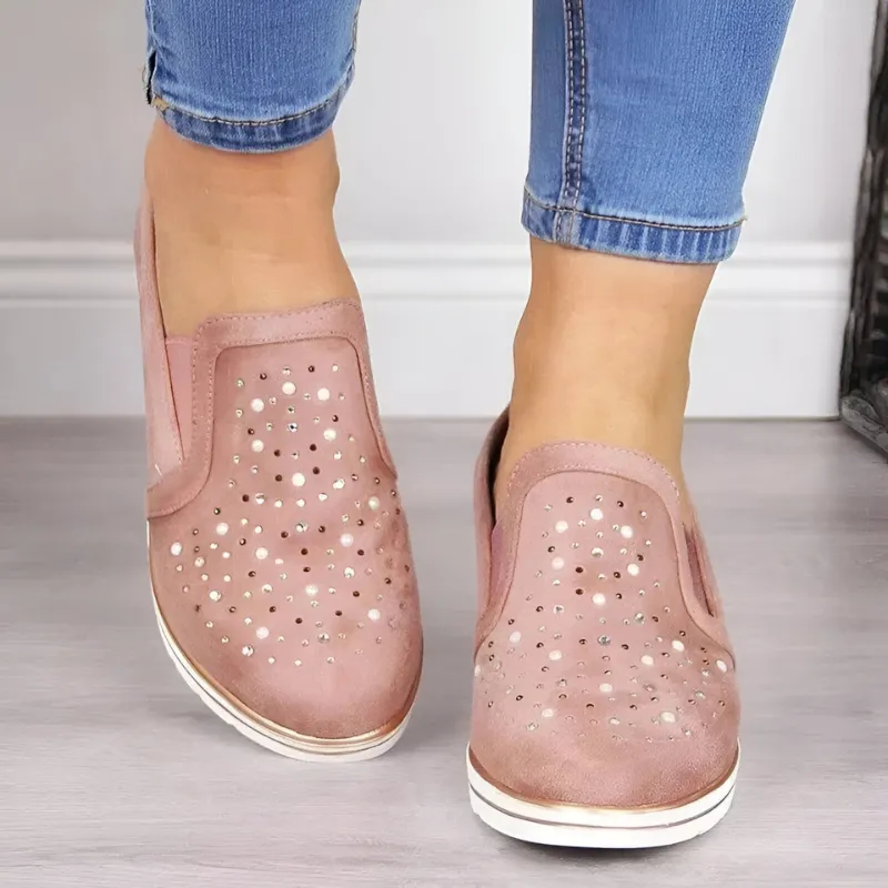 Lisa™ | Orthopedic Wedge Loafers with Rhinestones 1 1 FREE