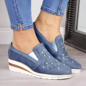 Lisa™ | Orthopedic Wedge Loafers with Rhinestones