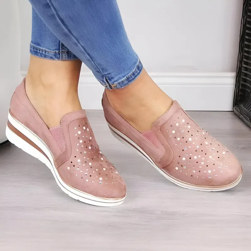Lisa™ | Orthopedic Wedge Loafers with Rhinestones
