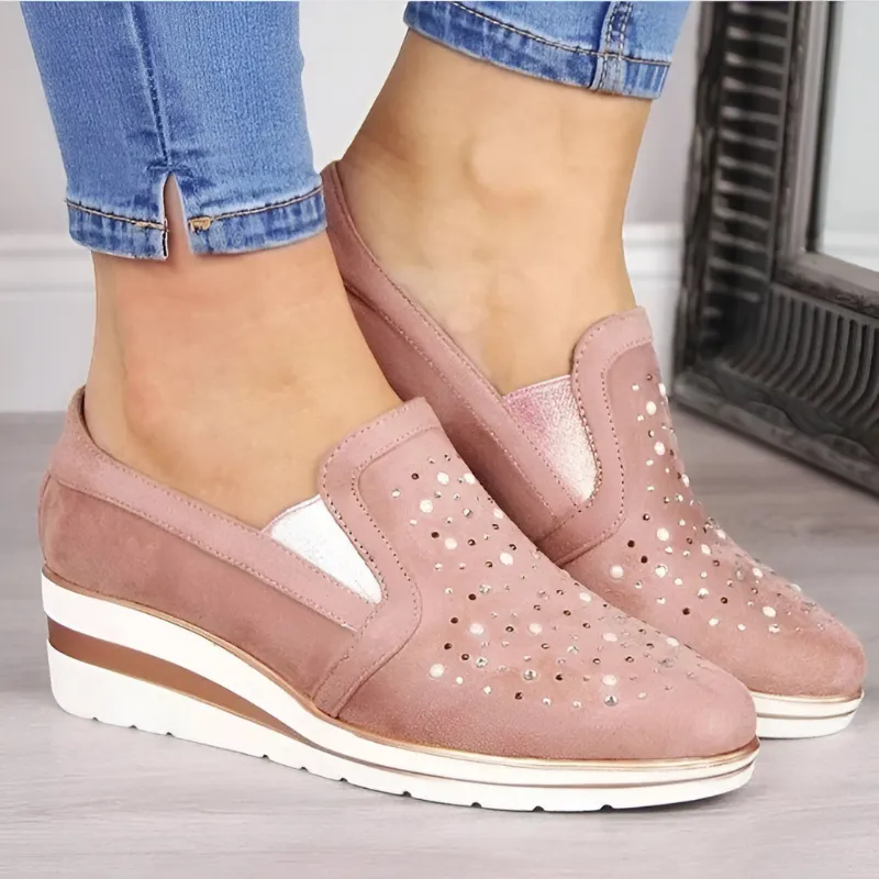 Lisa™ | Orthopedic Wedge Loafers with Rhinestones