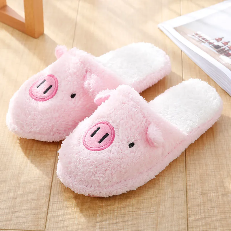 Little Cute Pigs Home Couple Slippers Non-slip Home Cotton Shoes