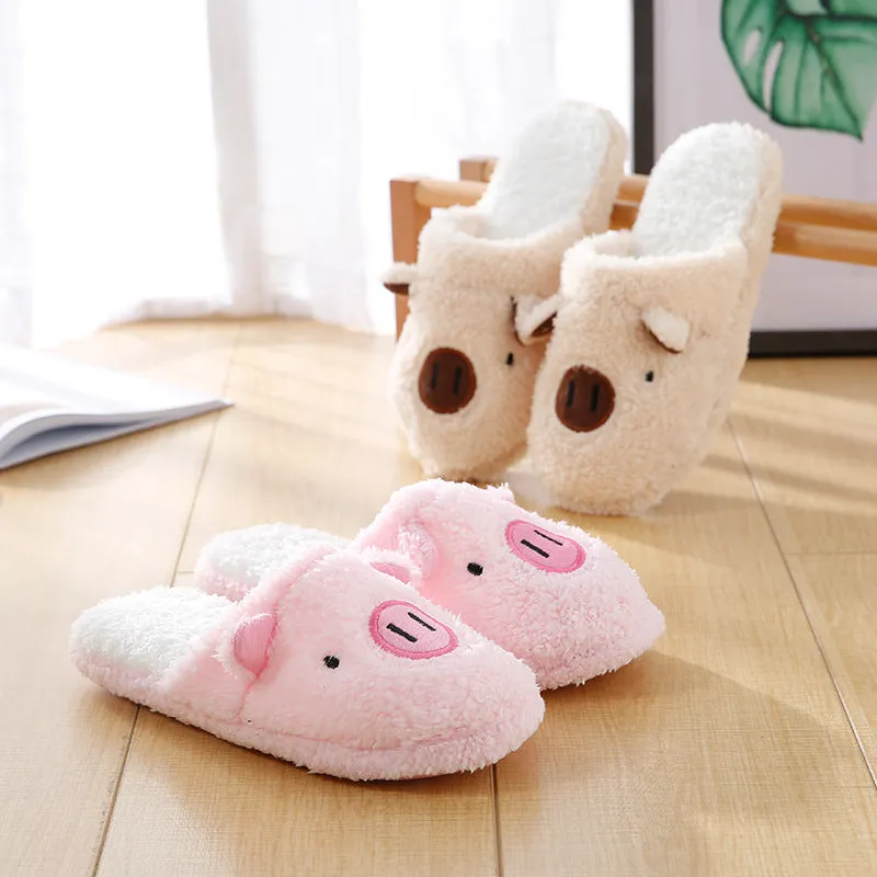 Little Cute Pigs Home Couple Slippers Non-slip Home Cotton Shoes
