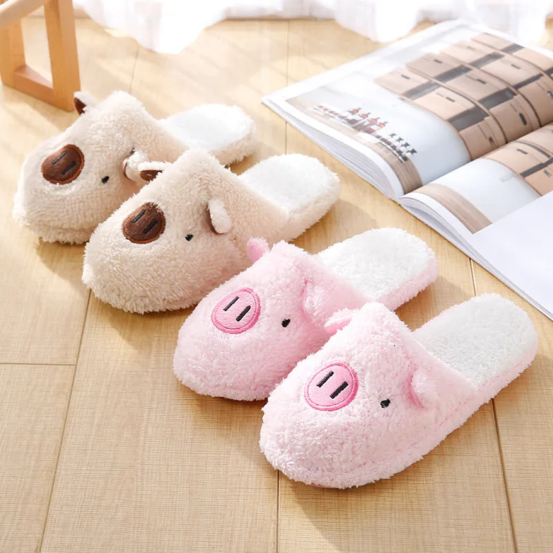 Little Cute Pigs Home Couple Slippers Non-slip Home Cotton Shoes