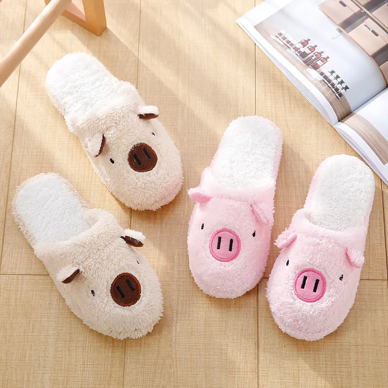 Little Cute Pigs Home Couple Slippers Non-slip Home Cotton Shoes