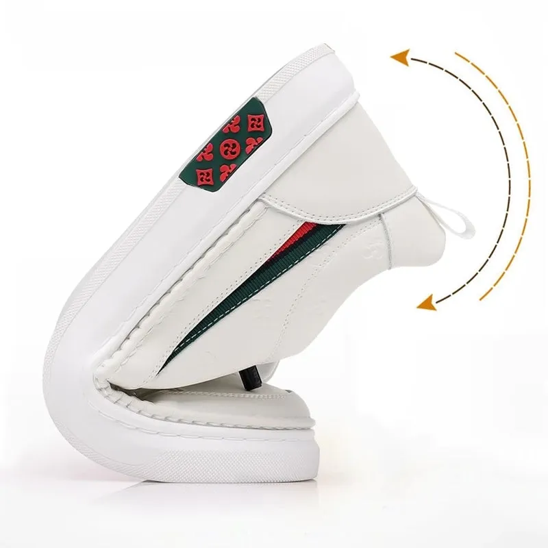 Loafers Taller Shoes White Soft Height Increase 5cm