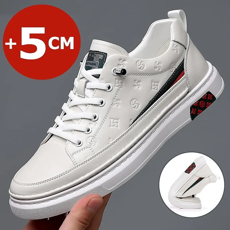Loafers Taller Shoes White Soft Height Increase 5cm