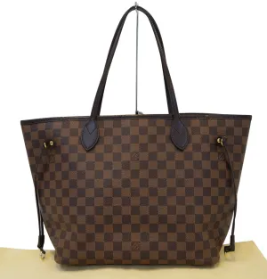 LOUIS VUITTON Neverfull MM Damier Ebene Pink Tote Bag