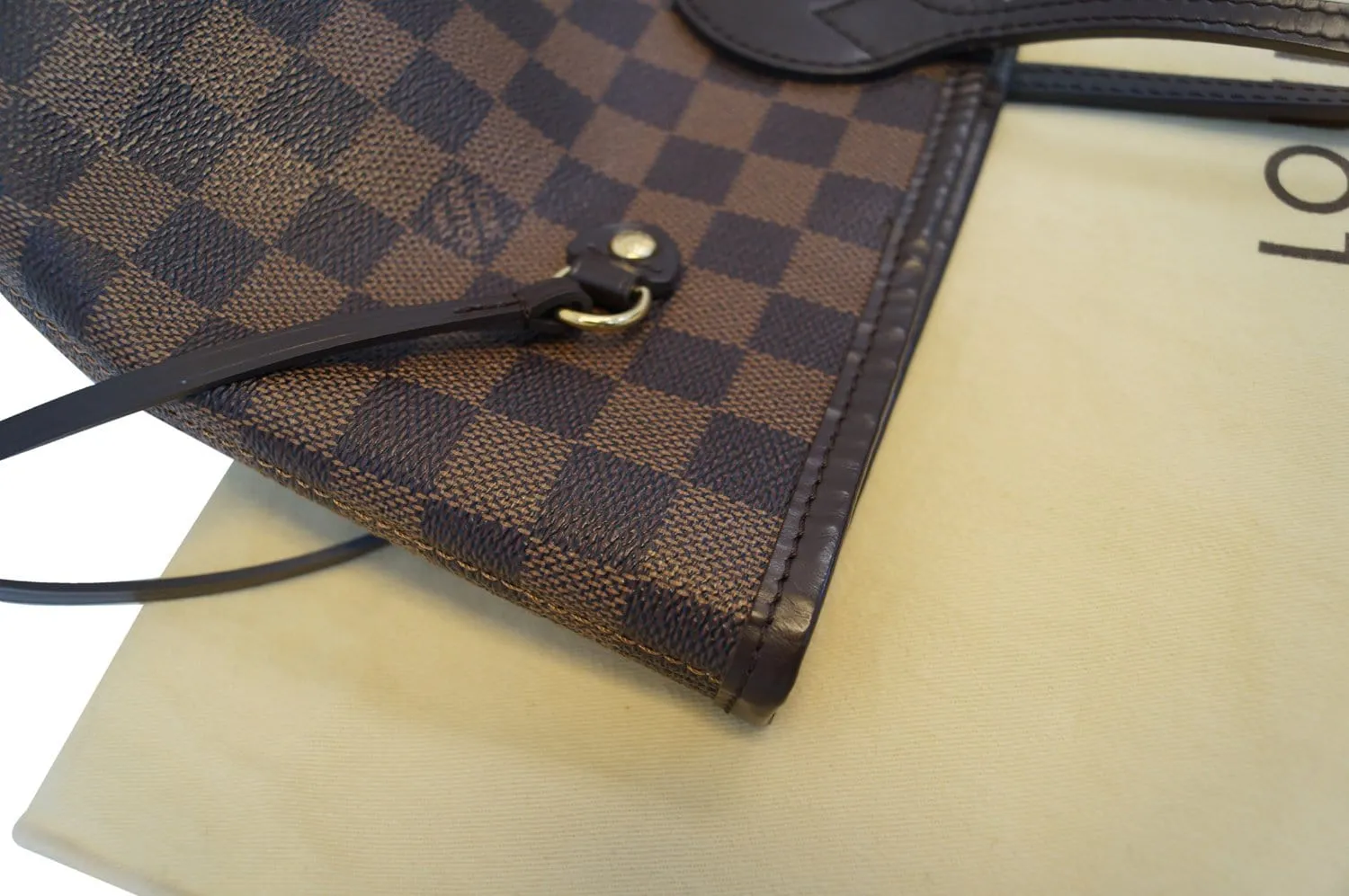 LOUIS VUITTON Neverfull MM Damier Ebene Pink Tote Bag
