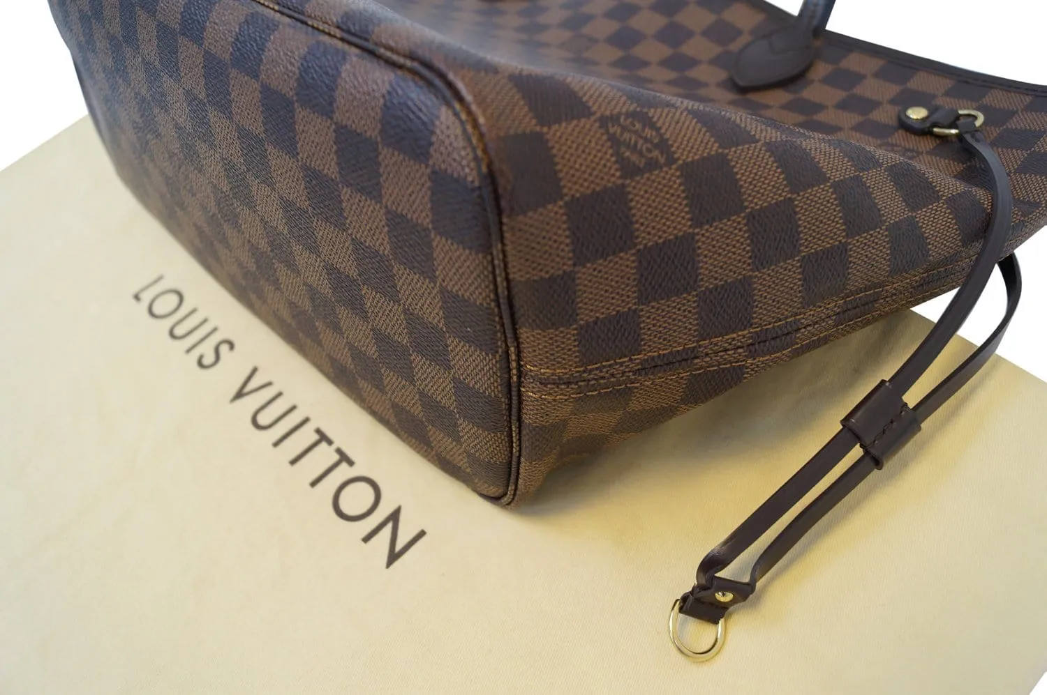 LOUIS VUITTON Neverfull MM Damier Ebene Pink Tote Bag