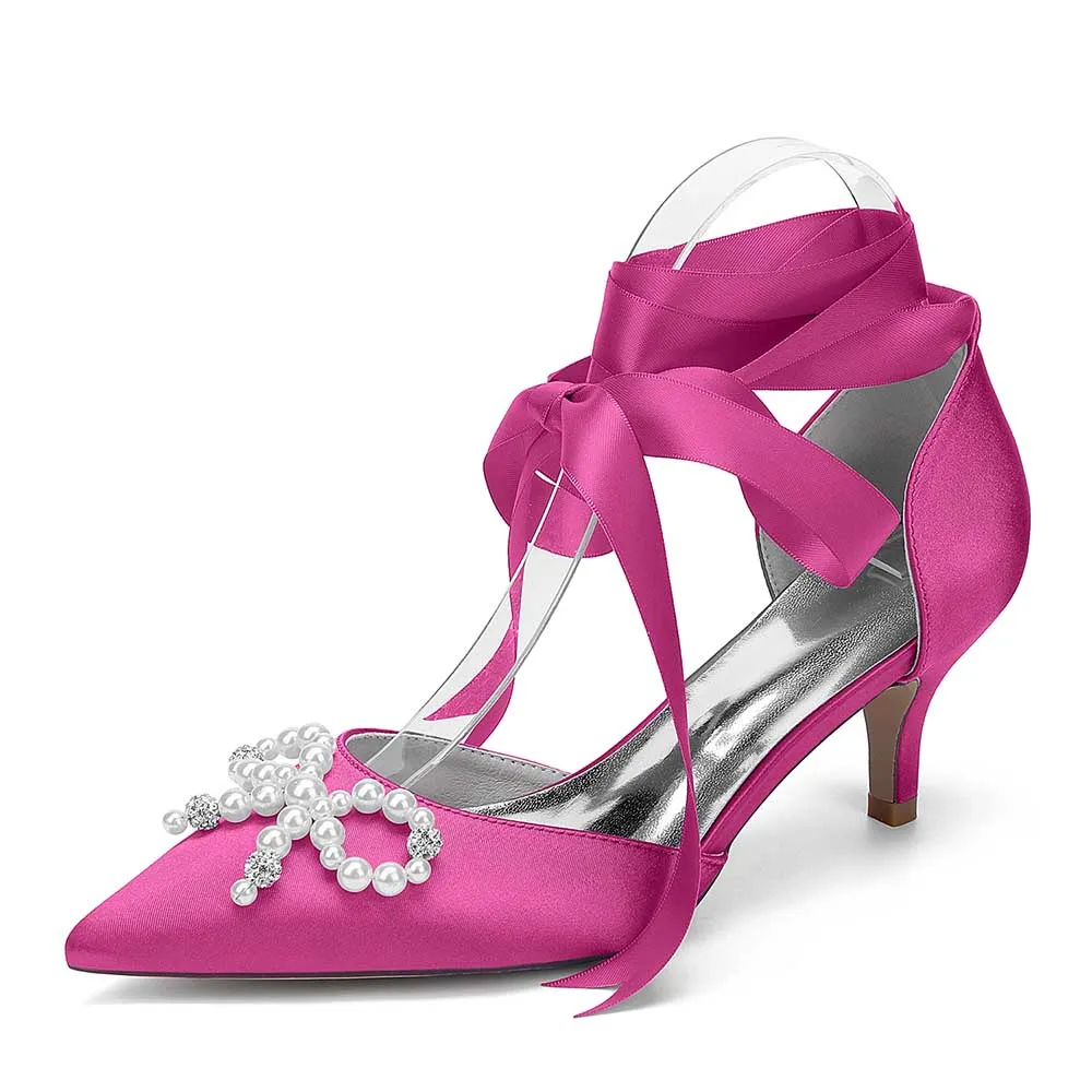 Low Heels Dress Hels Ankle Strap With Bow Tie Bridal Shoes Preals Prom Heels