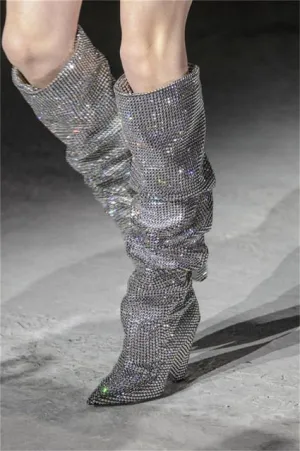 Luxury Crystal Woman High Boots