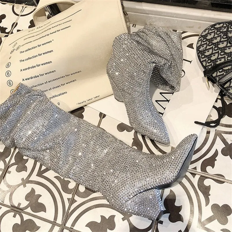 Luxury Crystal Woman High Boots