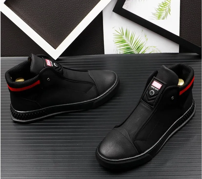 Luxury designer Men White Casual Shoes Med Round Toe British Man Trending Leisure Shoes Younger Flat Platform Street Shoe