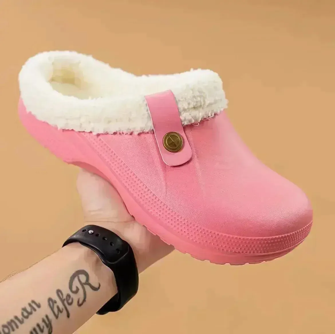 Luxury Garden Shoes Soft Waterproof EVA Plush Slippers