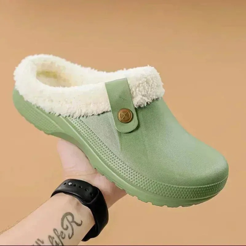 Luxury Garden Shoes Soft Waterproof EVA Plush Slippers