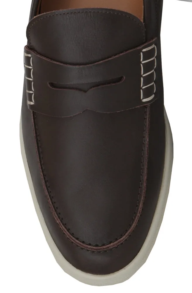 Mandelli Brown Penny Loafers