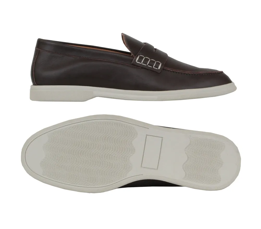 Mandelli Brown Penny Loafers