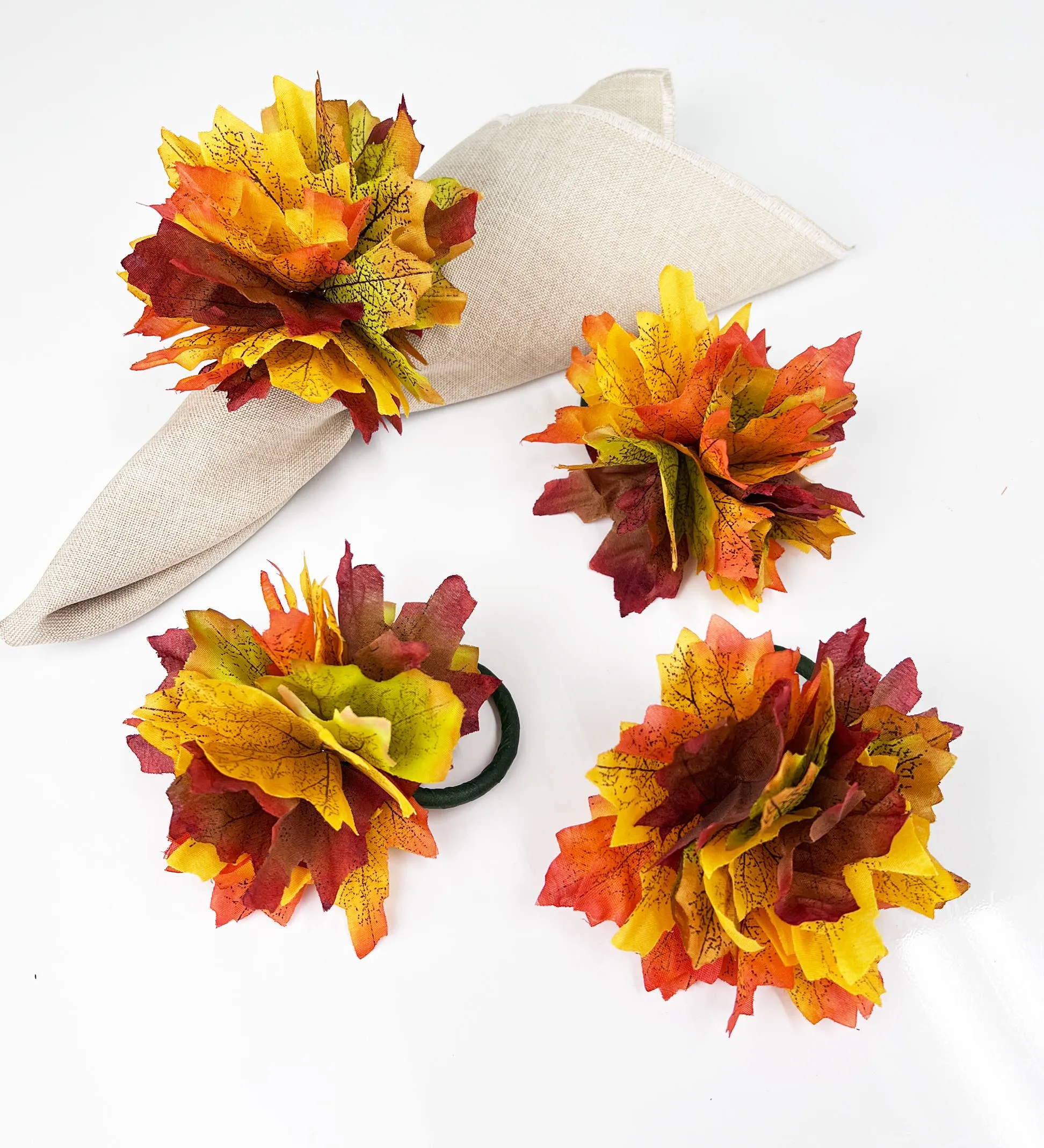 Maple Leaf Fall Napkin Rings Set of 4