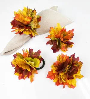 Maple Leaf Fall Napkin Rings Set of 4