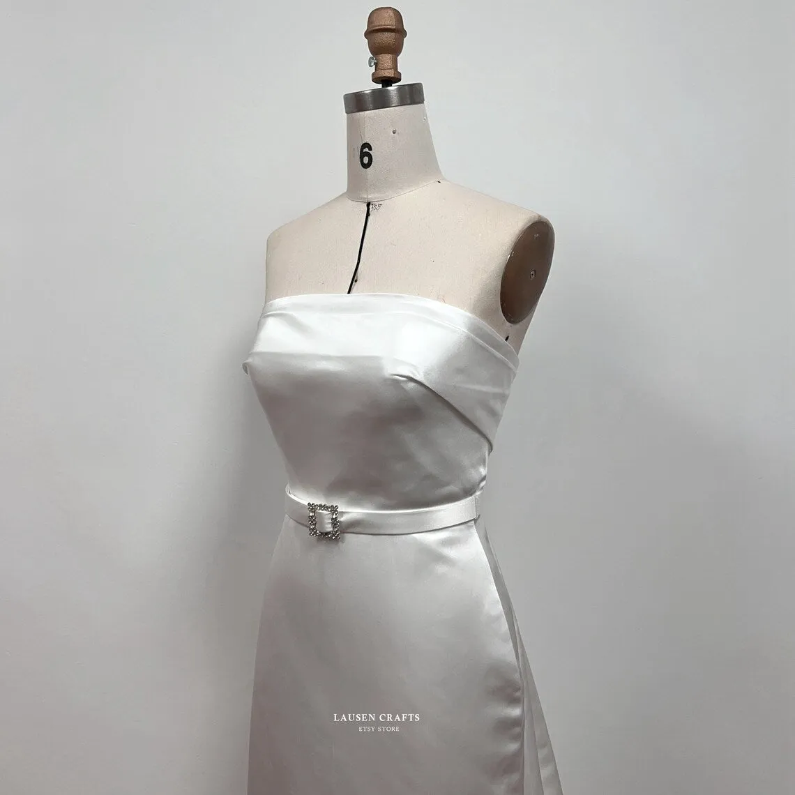 Marilyn 50s White Strapless Dress Satin Formal Evening Dress