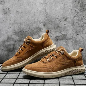 Men Casual Shoes lace up Fashion Men Shoes suede Leather Men Loafers oxofrds Men's Flats Male Shoes Breathable Flats Shoes