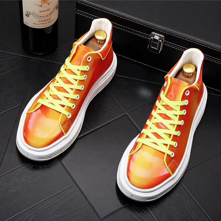 Men Fashion Casual Ankle Boots Spring Autumn Colorful Thick Bottom Luxury Designer Youth Trending Sneakers Male Shoes
