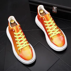 Men Fashion Casual Ankle Boots Spring Autumn Colorful Thick Bottom Luxury Designer Youth Trending Sneakers Male Shoes