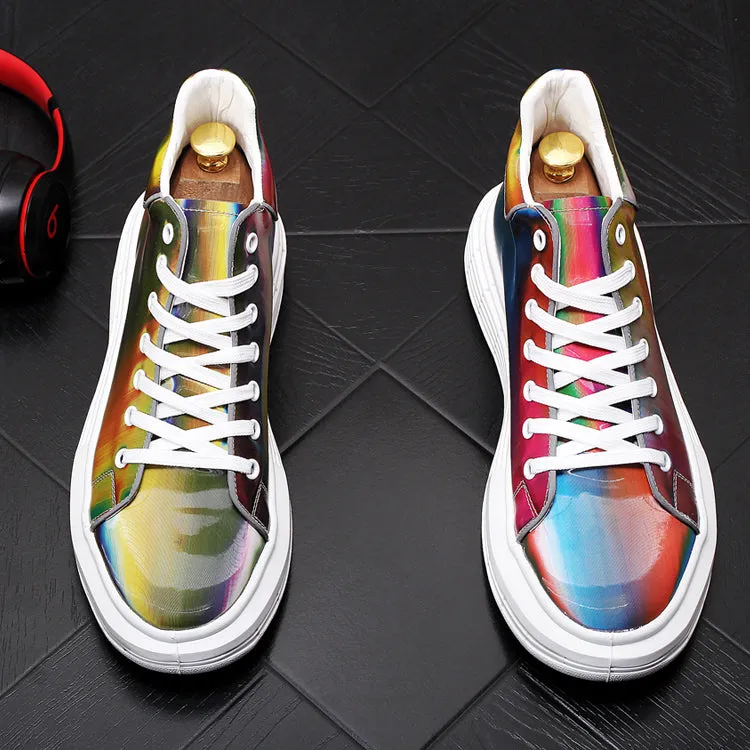 Men Fashion Casual Ankle Boots Spring Autumn Colorful Thick Bottom Luxury Designer Youth Trending Sneakers Male Shoes