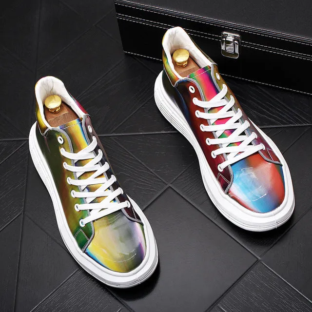 Men Fashion Casual Ankle Boots Spring Autumn Colorful Thick Bottom Luxury Designer Youth Trending Sneakers Male Shoes