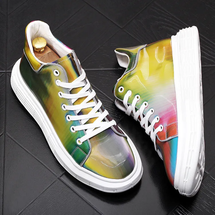 Men Fashion Casual Ankle Boots Spring Autumn Colorful Thick Bottom Luxury Designer Youth Trending Sneakers Male Shoes