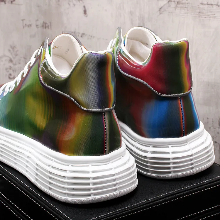 Men Fashion Casual Ankle Boots Spring Autumn Colorful Thick Bottom Luxury Designer Youth Trending Sneakers Male Shoes