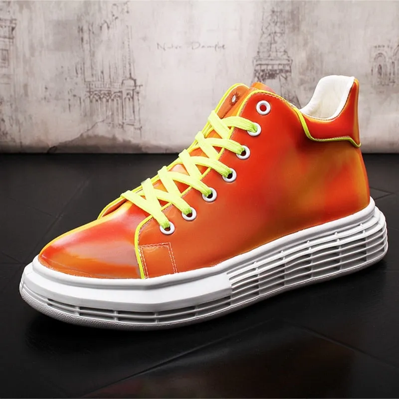 Men Fashion Casual Ankle Boots Spring Autumn Colorful Thick Bottom Luxury Designer Youth Trending Sneakers Male Shoes