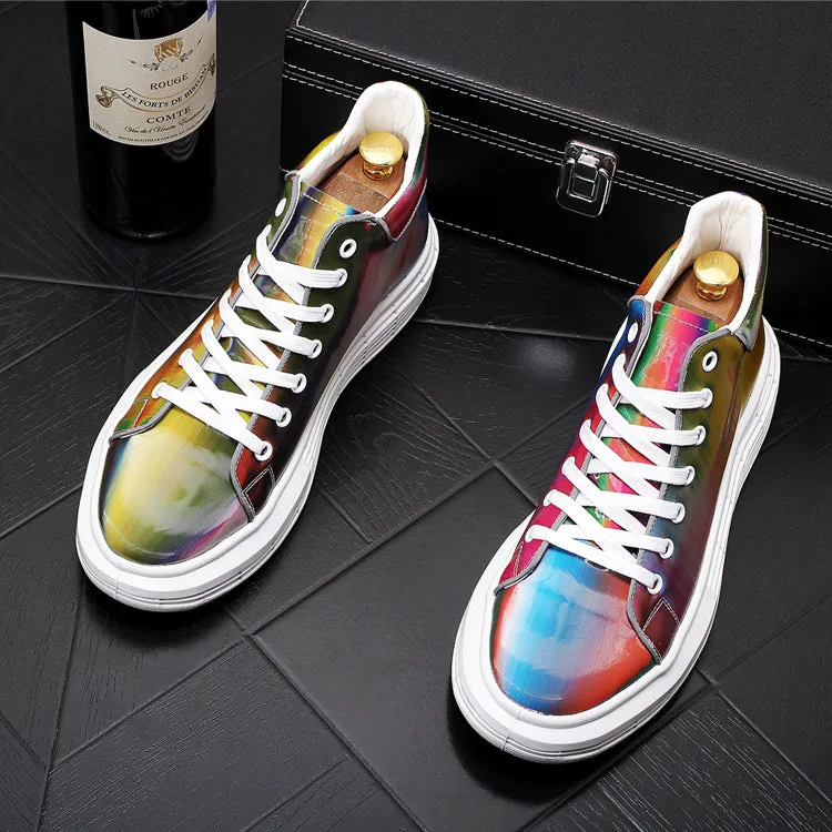Men Fashion Casual Ankle Boots Spring Autumn Colorful Thick Bottom Luxury Designer Youth Trending Sneakers Male Shoes