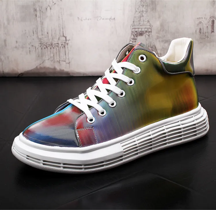 Men Fashion Casual Ankle Boots Spring Autumn Colorful Thick Bottom Luxury Designer Youth Trending Sneakers Male Shoes