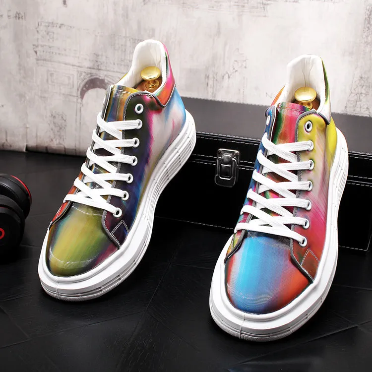 Men Fashion Casual Ankle Boots Spring Autumn Colorful Thick Bottom Luxury Designer Youth Trending Sneakers Male Shoes