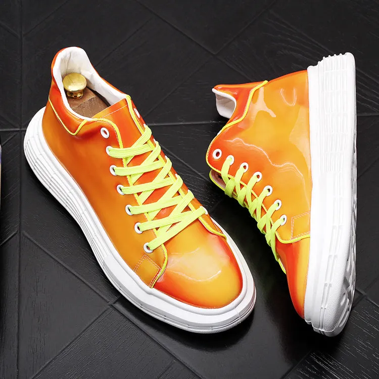 Men Fashion Casual Ankle Boots Spring Autumn Colorful Thick Bottom Luxury Designer Youth Trending Sneakers Male Shoes