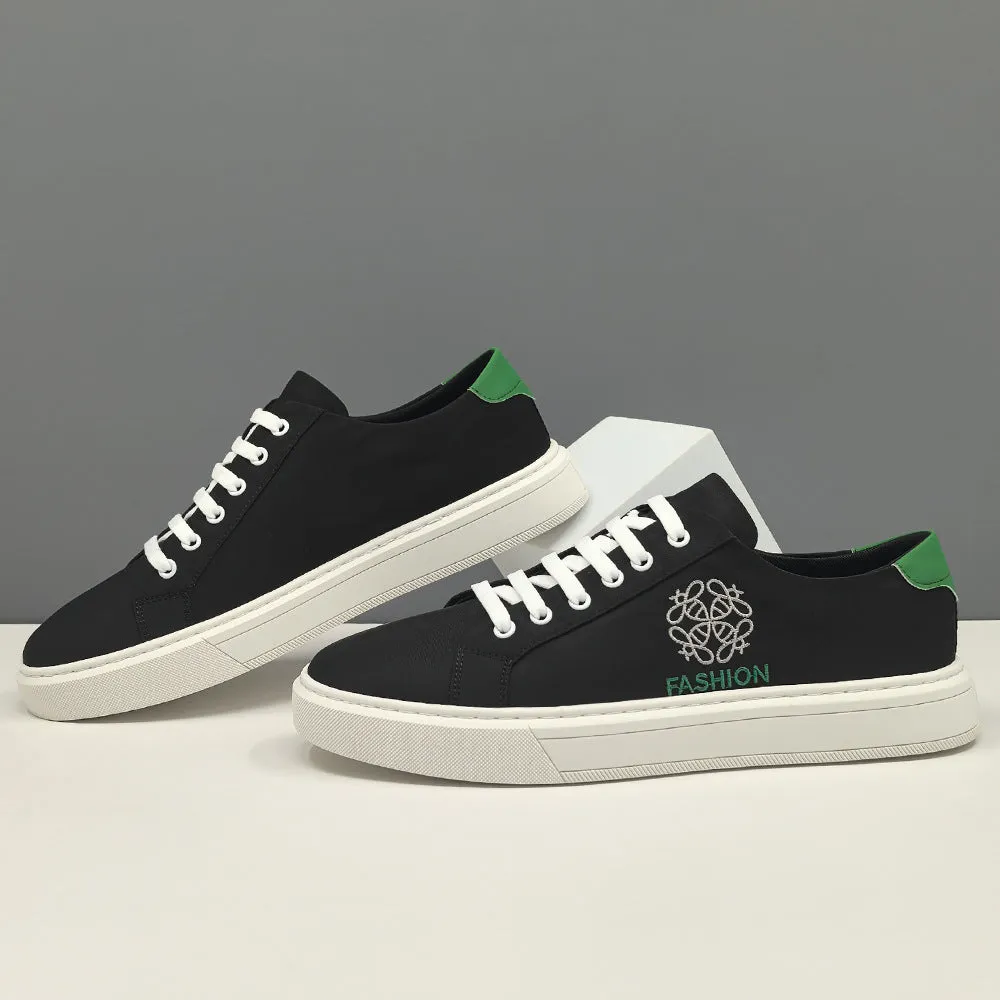 Men Fashion Knitted Canvas Flat Casual Shoes
