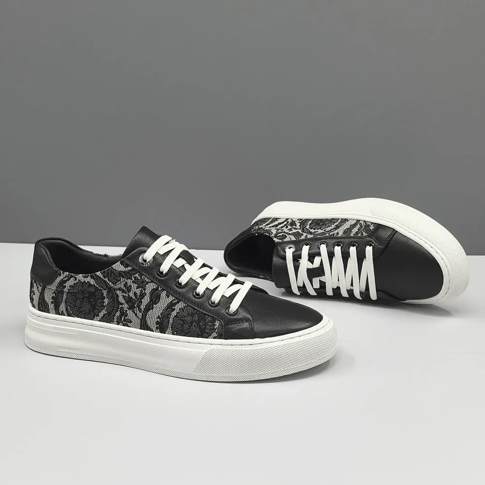 Men Fashion Knitted Canvas Flat Casual Shoes