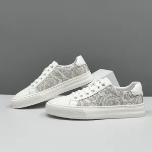 Men Fashion Knitted Canvas Flat Casual Shoes