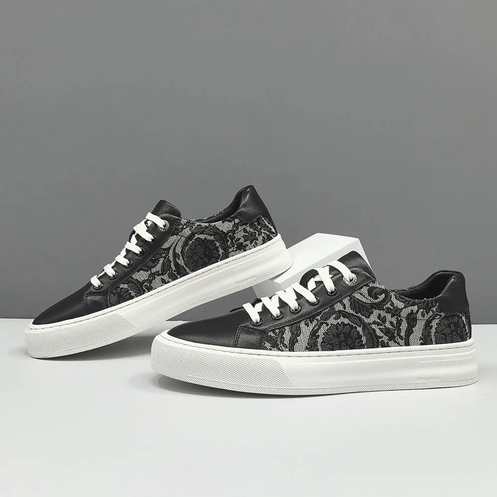 Men Fashion Knitted Canvas Flat Casual Shoes