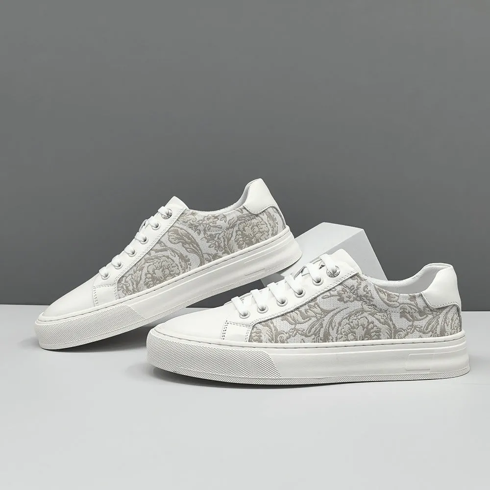 Men Fashion Knitted Canvas Flat Casual Shoes