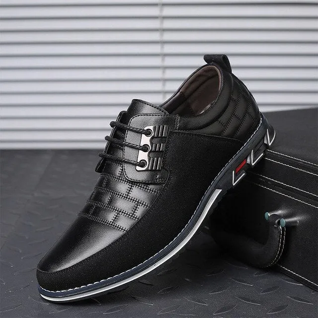 Men Leather Shoes Fashion Lace Up Flat Thick Warm Sneakers Daily Shoes SSA-19ING