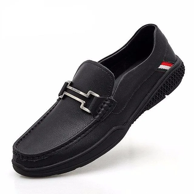 Men Loafers Genuine Leather Mocasines Hombre White Fashion Boat Shoes Men Casual Leather Shoes Luxury Male Flat Shoes
