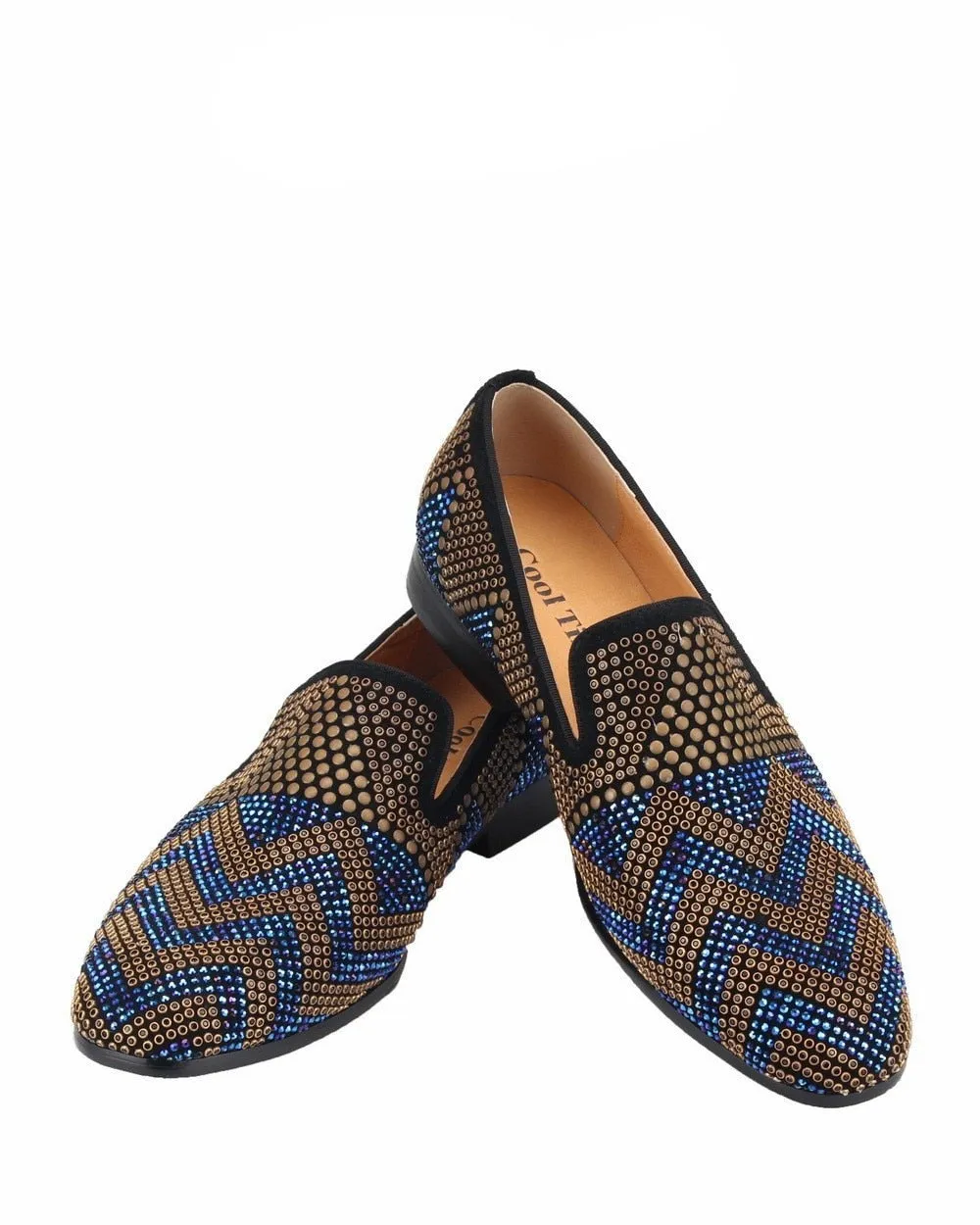 Men Loafers Mixed Rhinestones Slip-on wedding dress shoes