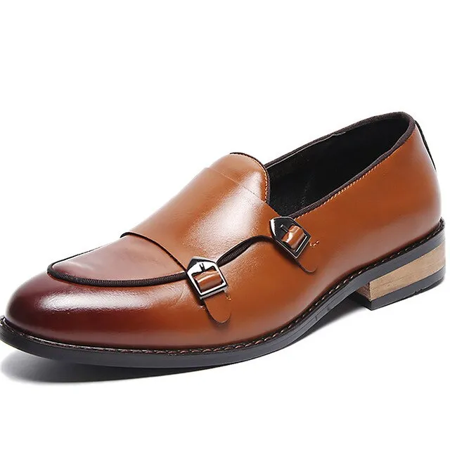 Men Loafers Shoes Mens Shoes Casual Leather Slip-ons Hasp Sturdy Sole Comfortable Mans footwear Nonslip